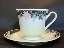 Pretty Vintage Silverie Asian style Pink Flower Tea Cup and Saucer picture