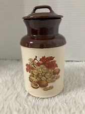 Vintage McCoy Canister With Lid #251 Tea Canister Fruit harvest Pattern USA picture