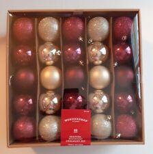 50ct Target Magenta Gold Shatter Resistant Christmas Tree Ornaments Set Pack picture