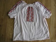 Handmade old vintage antique embroidery folk peasant Ukrainian ethno dressshirt picture