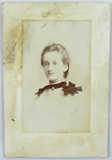 Young Woman, Dotted White Dress with Bowties Portrait - c.1900s Cabinet Card picture