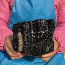 5.78LB  Large Natural Black Tourmaline Crystal Gemstone Rough Mineral Specimen picture