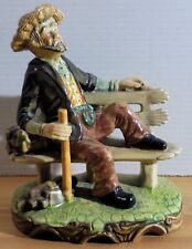 Vintage Capodimonte Style Man with Axe and Wood on Bench picture