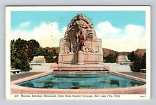 Salt Lake City UT-Utah, Mormon Battalion Monument, Vintage c1939 Postcard picture