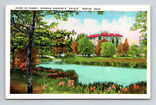 Linen Postcard Boston MA Massachusetts Fenway Park Gardner's Palace picture