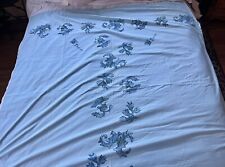 VTG 1960’s Blue Tahiti Fabric Tablecloth Cotton 64”X 76” picture