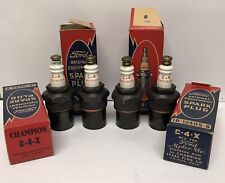 4 NOS Vintage CHAMPION FORD ORIGINAL EQUIPMENT C-4 ( X ) Spark Plugs MODEL A & B picture