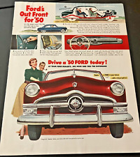 1950 Ford Model Range - Vintage Original Color Print Ad / Wall Art - Light Wear picture
