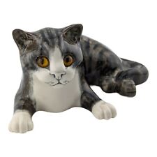 Vintage Mike Hinton #31 Grey & White Tabby Cat Figurine 20cm wide Winstanley picture