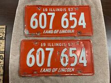 Sets Of Vintage Illinois Plates (3 Sets) 1955, 1956 And 1957 picture