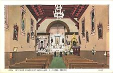 Church-goers & Interior of Church of Guadalupe, Ciudad Juárez , Mexico Postcard picture