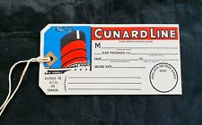 CUNARD LINE Ocean Liner LUGGAGE TRUNK TAG UNUSED RARE 1940's MINT picture