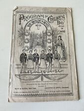 Antique 1895 The Program for Childrens Day Board Of Education Methodist Church picture