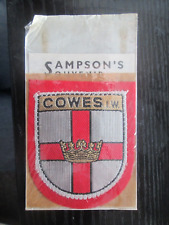 Vintage Cowes Woven Cloth Patch Badge new in original bag picture