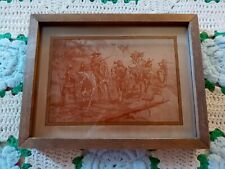 vtg photography on glass old west by f remington 1974 lucid lines inc good cond picture