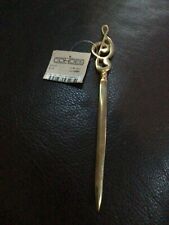 Vintage Solid Brass Musicians Letter Opener Treble Clef Theme PERFECT GIFT picture