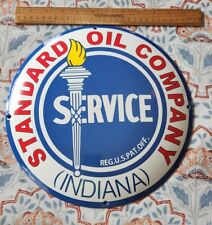 Mint Porcelain Standard Oil Company Indiana Sign Vintage  picture