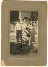 Antique Matted Photo - FALK FAMILY, Moline, Illinois, Boy & Girl W/Hats 4