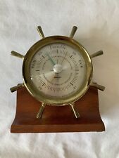 Swift Instruments Variable Thermometer Humidity, Barometer Brass Ship Wheel Vntg picture