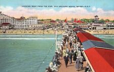 Postcard ME Old Orchard Beach West from Pier Roller Coaster Vintage PC H4436 picture