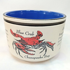 Blue Crab Chesapeake Bay Soup Mug Bowl Embossed with Recipe MCM Style picture