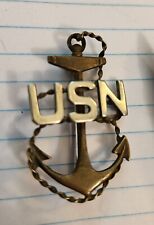 WW1 Authentic USN US Navy CHIEF PETTY OFFICER CPO CAP HAT BADGE Insignia Pin picture