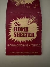 Vintage 1950s The Bomb Shelter Toledo OH Matchbook Cover Midcentury Atomic picture