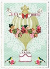 Postcard Glitter Tausendschoen Happy Birthday Hot Air Balloon Cake Postcrossing picture