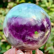 349G Rare natural snowflake feather fluorite crystal ball therapeutic ball picture