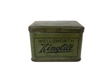 Vintage Wellsworth Kingbilt American Optical Company Green  Advertising tin picture