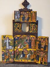 Hand made Ethiopian Wooden Icon with Cross Hand Painted Ethiopia African Art picture