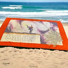 Vintage Malibu Surfing 90’s Bath Beach Towel Apx 56”x30” picture