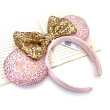 US Disney Parks Princess Minnie Mouse Ears Pink & Gold Headband 2023 picture