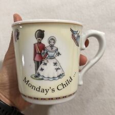 Royal Worcester Mug Monday Child Birthday Jenny Barnard Porcelain Days Of Week picture