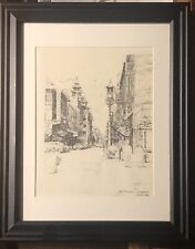 Etching Signed 1972 San Francisco Chinatown. Grant Ave picture