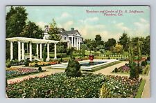 Pasadena CA-California, Residence, Garden, Dr R Schiffmann, Vintage Postcard picture