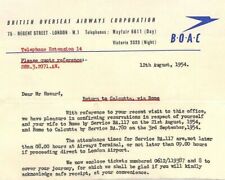 GB-INDIA AVIATION 1954 Calcutta Air via Rome TICKETS Letter {samwells-covers}CE9 picture