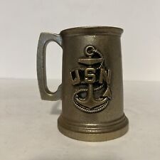 Vintage Bronze colored USN Naval decorative Left hand Mug Metal 5” picture