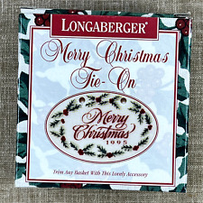 Longaberger 1995 Merry Christmas Basket Tie On - New picture
