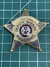 Vtg Obsolete Gold Deputy Sheriff Badge  (D) picture