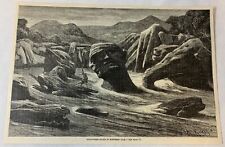 1887 magazine engraving~ SCULPTURED ROCKS IN NORTHERN SIAM picture