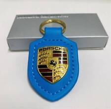 PORSCHE crest key ring key chain sky Blue Size: 8.5 x 4cm rare japan Mint Japan picture