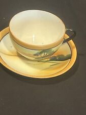 Vintage Chikaramachi Hand Painted Scenic Teacup And Saucer Set picture