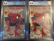 Spider-Man #1 1990 2x CGC 9.0 WHITE Pages Newsstand 9.8 with Press? picture