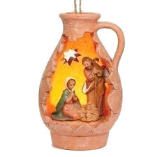 New 2019 Fontanini 4.5 Inch tall LED Holy Family Pot Ornament 56384 picture