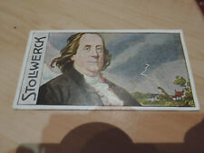 Rare Stollwerck 1908 Benjamin Franklin Trading Card  Gruppe 443 N° 111 picture