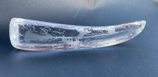 W. Germany Etched Crystal Sculpture Walrus Tusk Shape Scrimshaw Paperweight HTF picture