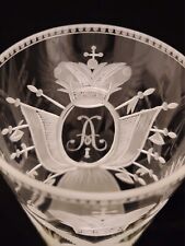Tsar Alexander Romanov Russian Royalty Imperial Eagle Royal Cipher Glass Goblet picture