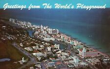 Postcard FL Aerial View of Miami Beach Florida 1965 Chrome Vintage PC f6168 picture