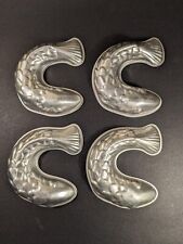 Vintage Small Koi Fish Aluminum Jello Molds Cake Candy Chocolate Pan Set of 4 picture